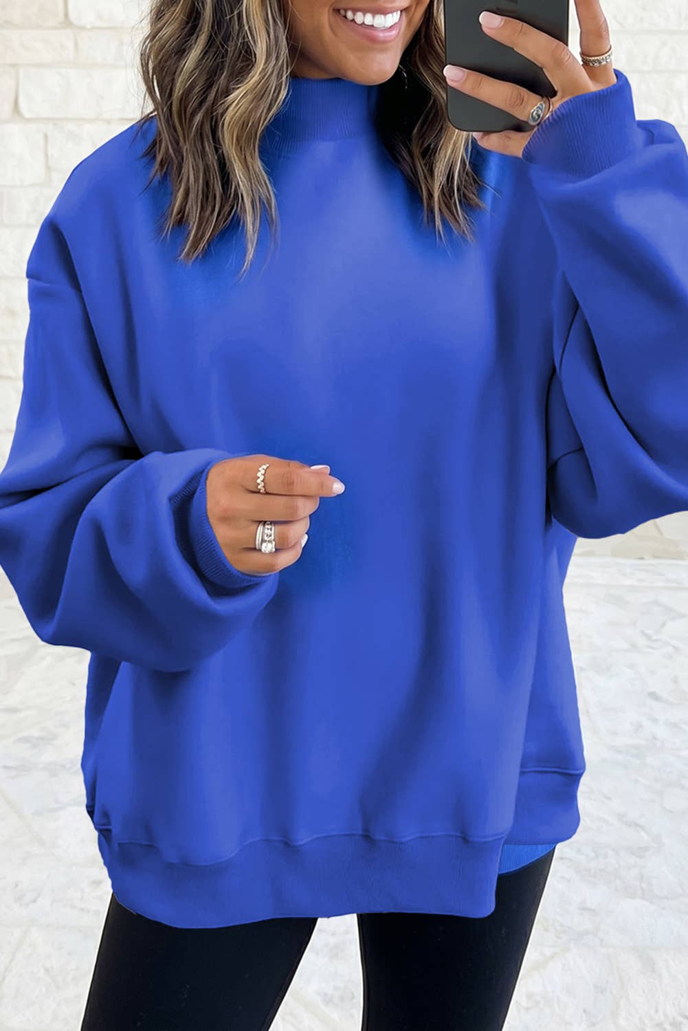 Reversible Mock Neck Sweatshirt