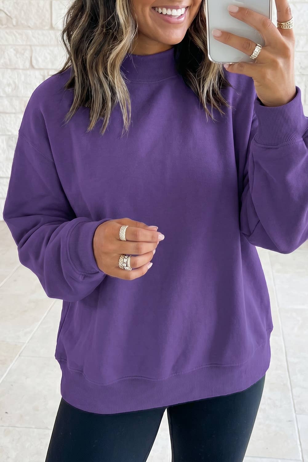 Reversible Mock Neck Sweatshirt