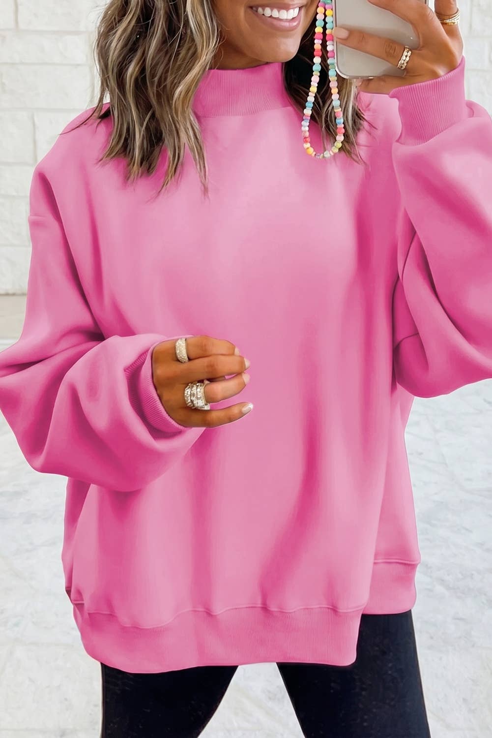 Reversible Mock Neck Sweatshirt