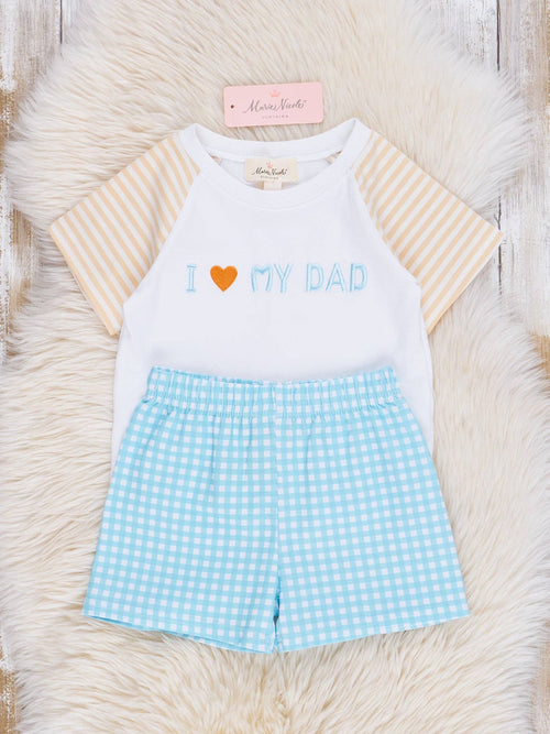 Blue Gingham Dad Love Outfit