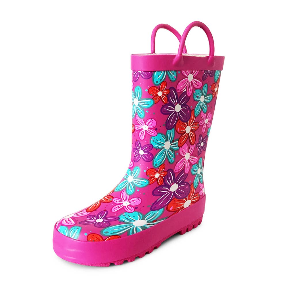Norty Waterproof Rubber Rain Boot - Flowers