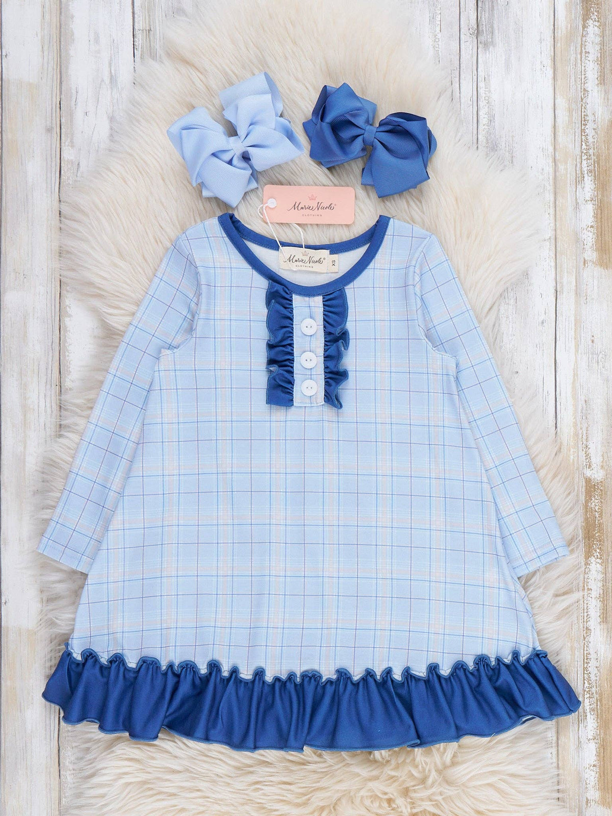 Little Lady Classic Plaid Ruffle Night Gown